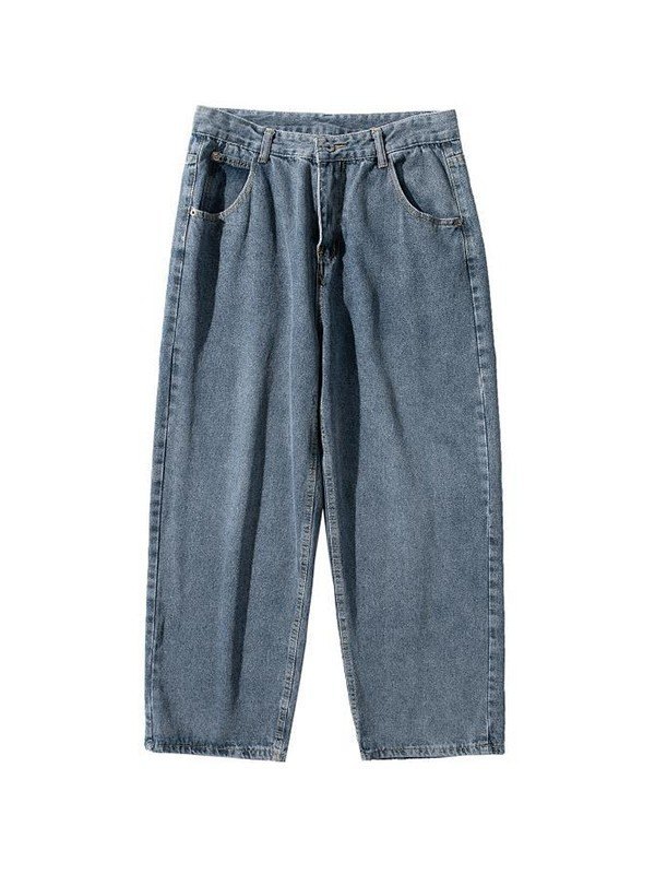 Men's Classic Denim Loose Jeans-4