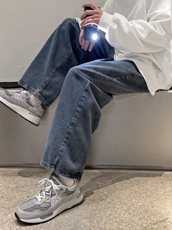 Men's Classic Denim Loose Jeans-3